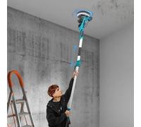 Ponceuse murale et de plafond - Ponceuse électrique pour placo de 750 W - Système d'aspiration des poussières - Réglage de la vitesse en 6 étapes - Tige télescopique - Couleur : bleu