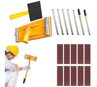 Ponceuse murale rotative manuelle avec tige extensible, outil de plafond manuel pour cloison sèche, dispositif de ponçage durable, design à angle réglable | Équipement de finition professionnel pour