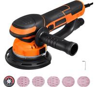 Ponceuse orbitale aléatoire, 6'' Dual-Action, 10 pces de papier abrasif, 6 vitesses, Design ergonomique, Ponçage efficace