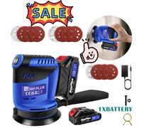 Ponceuse orbitale aléatoire sans fil 3000W, 21V, 3 vitesses (7000-11000 OPM) - Tampon auto-agrippant 125 mm, sac de collecte de poussière - Pour le polissage, l'élimination de la peinture