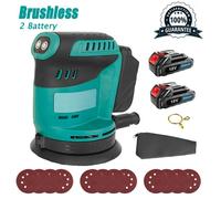 Ponceuse orbitale aléatoire sans fil - SERMONIC 125mm - 2x 18V 3Ah - Brushless - 12 abrasifs