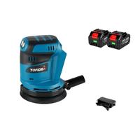 Ponceuse orbitale électrique, réglable en 3 étapes, rechargeable sans fil, 2 batteries, prise UE