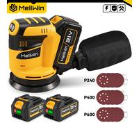 Ponceuse orbitale électrique sans fil avec boîte à poussière ponceuse orbitale à disque sans fil à 3 vitesses polisseuse pour broche de batterie Makita 18V Without Battery Set