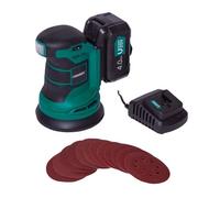Ponceuse orbitale sans fil 20V - Ø125mm -12 feuilles abrasives, sac de récupération de poussière - 1 Batterie 4.0 Ah et chargeur