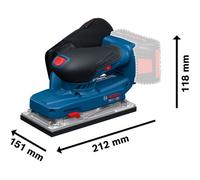 Ponceuse orbitale sans fil Bosch Professional GSS 18V-18 18V corps seulement, base rectangulaire 212x151 mm, bleue