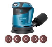 Ponceuse orbitale sans fil pour batterie Makita 18V (outil seul) avec 10 papiers abrasifs rotatifs à 360°, pour le ponçage, le polissage du métal et du bois