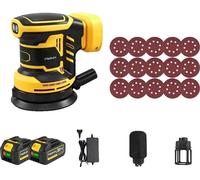 Ponceuse oscillante, 3 vitesses réglables, alimentée par batterie, lot de 2 batteries