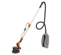 Ponceuse pour cloisons sèches et murs - Électrique 750 W - Aspiration de la poussière - 6 vitesses 800–1800 tr/min - Tige télescopique 1,2–2,2 m - Prise européenne 220–240 V - Jaune