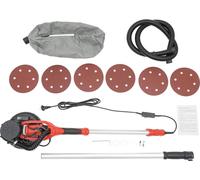 Ponceuse pour cloisons sèches - Ponceuse murale - 750 W - 800-1800 tr/min - Vitesse réglable - Lumière LED - Pour mastic - Rouge