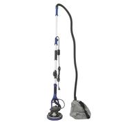 Ponceuse pour murs et plafonds - Ponceuse pour cloisons sèches - 850 W - Vitesse de rotation : 800–1800 tr/min, 6 vitesses - Aspiration des poussières - Manche télescopique réglable - Éclairage LED - 