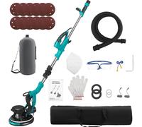 Ponceuse pour plaques de plâtre - Ponceuse électrique pour murs, 850 W - Vitesse variable de 800 à 2100 tr/min - Pliable - Tige télescopique - Couleur : bleu