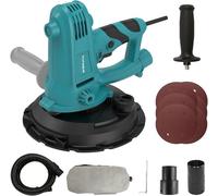 Ponceuse sèche pour cloisons de 750W, ponceuse murale avec aspiration, vitesse de 1500 à 2700 RPM, machine de ponçage électrique pour murs et plafonds avec disque de ponçage de 180 mm, système d'aspir