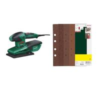 Ponceuse vibrante Bosch - PSS 200 A (livrée dans un coffret avec 1 feuille abrasive Red Wood P120 et un microfiltre) + Lot de 25 disques abrasifs (G 60, G 80, G 120, G 240)