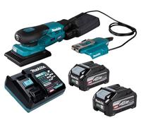 Ponceuse vibrante sans fil Makita BO 005 CGU201 40 V max. 80 x 130 mm, course de 3,0 mm, sans balais + 2 batteries 4,0 Ah + chargeur