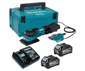 Ponceuse vibrante sans fil Makita BO 005 CGU201 40 V max. 80 x 130 mm, course de 3,0 mm, sans balais + 2 batteries 4,0 Ah + chargeur + Makpac