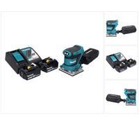 Ponceuse vibrante sans fil Makita DBO 482 RG 18 V 112 x 102 mm + 2 batteries 6,0 Ah + chargeur