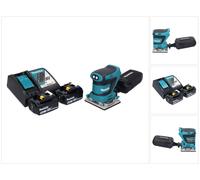 Ponceuse vibrante sans fil Makita DBO 482 RM 18 V 112 x 102 mm + 2 batteries 4,0 Ah + chargeur