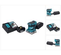 Ponceuse vibrante sans fil Makita DBO 482 RM1 18 V 112 x 102 mm + 1 batterie 4,0 Ah + chargeur