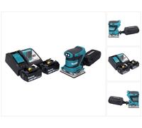Ponceuse vibrante sans fil Makita DBO 482 RT 18 V 112 x 102 mm + 2 batteries 5,0 Ah + chargeur