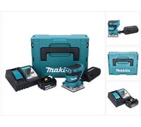 Ponceuse vibrante sans fil Makita DBO 482 RT1J 18 V 112 x 102 mm + 1 batterie 5,0 Ah + chargeur + Makpac