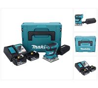 Ponceuse vibrante sans fil Makita DBO 482 RTJ 18 V 112 x 102 mm + 2 batteries 5,0 Ah + chargeur + Makpac