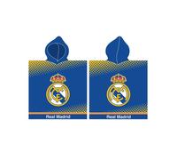 Poncho De Plage À Capuche Real Madrid Football Logo Peignoir 100% Coton