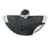 Poncho Plaid à Capuche Ultra Doux Gris Anthracite Intérieur Sherpa - POCAS - ALTOBUY Gris