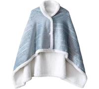 Poncho Polaire Femme Hiver Chaud,Châle Polaire Cape Chaud d'hiver,Châle-Couverture Portable,Double Face Polaire Couverture De Lit Canapé avec Boutons,Cadeau Femme Noel