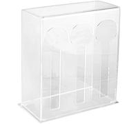 PONDON Organisateur d'ustensiles en acrylique avec 3 compartiments, boîte de rangement transparente pour couverts avec couvercle anti-poussière pour comptoirs de cuisine et fournitures de restaurant
