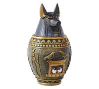 PONDON Statue d'Anubis Urne en résine pour animal domestique, souvenir commémoratif pour cendres d'animaux de compagnie, décoration égyptienne vintage, figurine d'Anubis texturée pour décoration de la