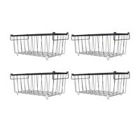 Pongnas 4 Paniers de Rangement pour Congélateur en Métal - Congélateur Coffre à Grille Métallique avec Poignée Ergonomique pour Viande, Poisson, Légumes - 14,6 X 7, X 6 Pouces, Ensemble Alimentaire
