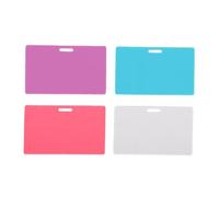 Pongnas Bloc-notes Réutilisable en Silicone Effaçable, Lot de 4 Cartes d'identité Horizontales avec Stylo à Bille Standard pour Infirmières et Enseignants (4 pièces horizontales)