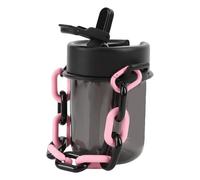 Pongnas Bouteille Portable avec Paille 380 Ml - Petite Bouteille étanche avec Paille en Silicone Amovible et Chaîne de Transport Tendance pour les Sports de Plein Air, les Voyages et une Utilisation