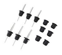 Pongnas Ensemble de Bec Verseur d'alcool en Acier Inoxydable et Adaptateur en Silicone - Paquet de 6 Verseurs de Bouteille avec 6 Adaptateurs à l'épreuve pour le Whisky, l'huile d'olive, le