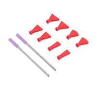 Pongnas Ensemble de Buses de Soufflage de Paille en Acier Inoxydable Pour Verser l'acrylique - 2 Pailles de qualité Supérieure + 8 Buses en Plastique à Code Couleur - Kit d'outils d'art Fluide