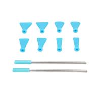 Pongnas Ensemble de Buses de Soufflage de Paille en Acier Inoxydable Pour Verser l'acrylique - 2 Pailles de qualité Supérieure + 8 Buses en Plastique à Code Couleur - Kit d'outils d'art Fluide