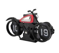 Pongnas Horloge de Bureau à Bascule en Forme de Moto - Minuterie Mécanique de Table avec Rotation Automatique des Pages, Double Fonction d'alarme et de Rappel - Horloge de Bureau Rétro pour Salle