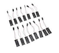 Pongnas Support de 2 Piles AAA avec Fils épais - Lot de 15 Boîtes de Cellules ABS Double AAA pour Robotique, Projets électroniques de Bricolage - Pré-câblé 18 AWG Rouge/Fils