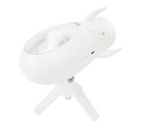 Pongnas Veilleuse avec Haut-parleur - Lampe de Chevet Double Mode sur le Thème de l'espace avec Batterie Rechargeable, Base Rotative à 360° et Haute fidélité - Lumière d'ambiance Compacte pour