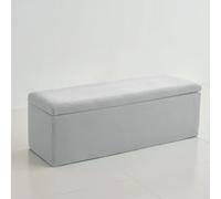 Pongpai Housse de pouf pour tabouret de rangement pliable, repose-pieds extensible avec base élastique, protections de meubles d'intérieur et de chambre à coucher (gris clair, 110 x 40 x 40 cm)