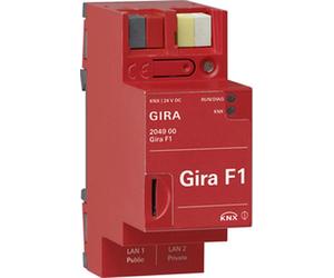 Pont Gira F1 KNX 204900, IP↔TP, 1000 groupes, KNX Secure, rail DIN, 1 pièce.