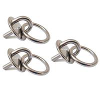 Pontet sur Platine Ronde Ø 40mm (Lot de 3) INOX A2 Tige Filetée + Anneau