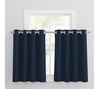 Pony Dance Décoration de Fenêtre - Rideau Isolation Thermique Brise-Vue Rideau Cuisine à Oeillets Économie d'Énergie pour Petite Fenetre, Largeur 132 sur Hauteur 90cm, 2 Pièces, Gris