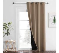 PONY DANCE Rideau 100% Occultant - Rideau Thermique Anti Froid Chaleur | Total Lumineux Bloquer,Décoration Maison Chambre Salon,avec Noir Doublure,Anti UV, L 140x H240cm,Lot de 1,Taupe Marron