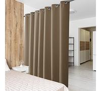 Pony Dance Rideau Anti Chaleur - Rideaux Salon Occultant Thermique Lot de 1 Panneau à Oeillets Tissu Lourd Lumineux Bloquer Anti Bruit pour Chambre Bébés, L 254 x H 210 cm, Taupe