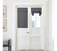 PONY DANCE Rideau de porte pour porte fenêtre, rideaux de porte française pour intimité, panneaux de porte Tricia faciles à installer, rideau de fenêtre latérale à nouer, 63,5 x 101,6 cm (l x L),