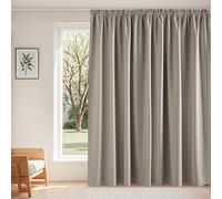 PONY DANCE Rideau Grande Largeur 300x260cm (LxH), Rideaux Occultant Galon Fronceur et Passe Tringle, Thermique Isolant Decoration pour Fenetre Chambre Salon, Sable, 1 PC