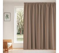 PONY DANCE Rideau Grande Largeur Occultant Galon Fronceur Passe Tringle | L300xH260cm, Lot de 1, Thermique Isolant anti Froid Chaleur, Decoration pour Fenetre Chambre Salon, Cappuccino Curatins