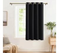 PONY DANCE Rideau Noir - Rideaux Occultant Anti Froid/Chaleur Décoration de Fenêtre Halloween pour Maison Chambre Lumineux Bloquer Prêt à Poser, Largeur 132 x Hauteur 158cm, 1 PC, Noir