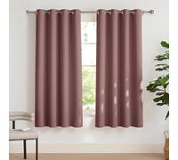PONY DANCE Rideau Occultant Isolation Thermique et Draperies Luminere Bloquer pour Maison Chambre Solid Prêt à Poser, L 140 X H 175 cm, Haricot Rouge, 2 Panneaux
